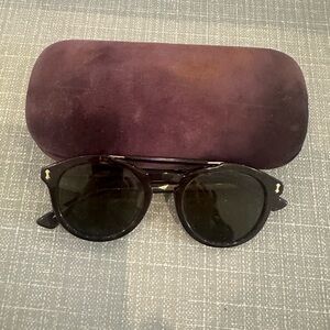Gucci Vintage Pilot Brow Bar Round Sunglasses- 48MM